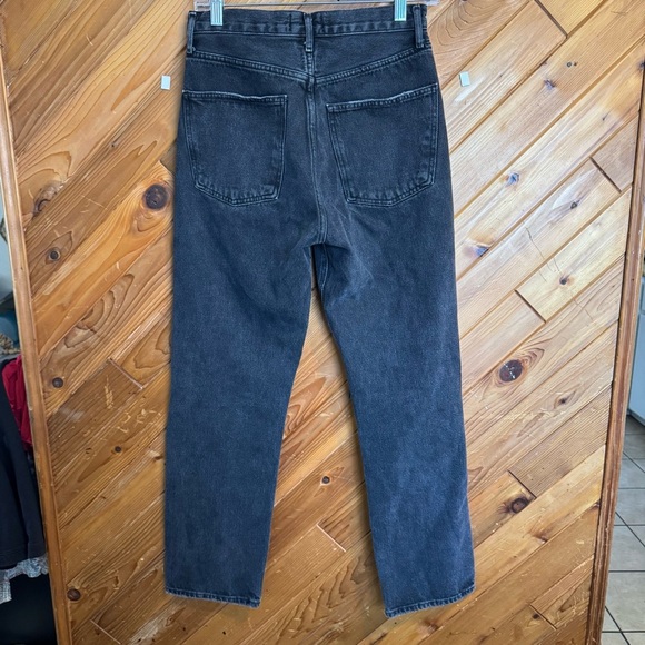 Agolde Black Distressed Women's Straight Leg Jeans Size 25 - Picture 3 of 4
